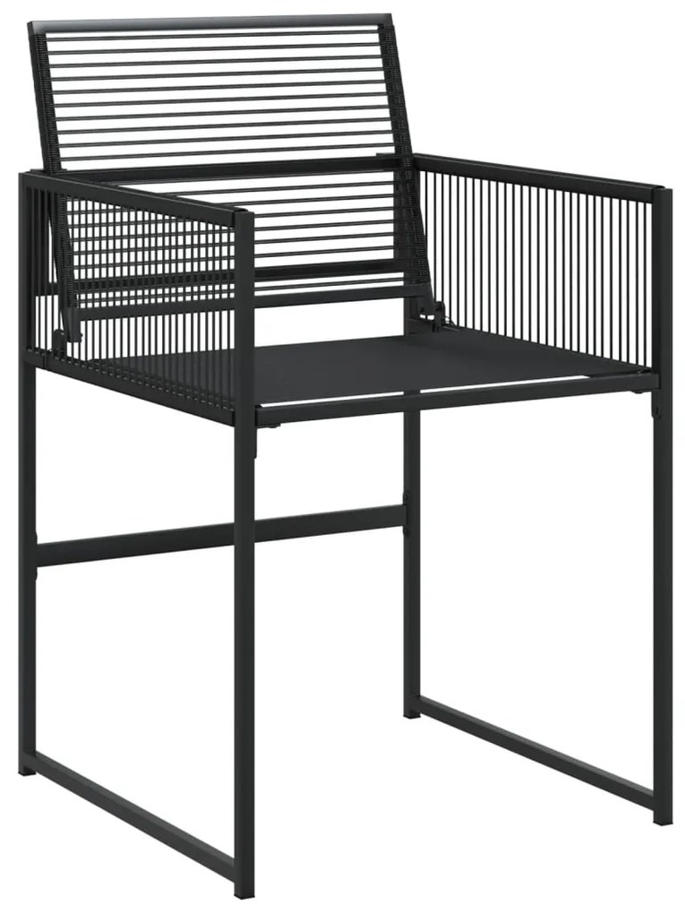 11 pcs conjunto de jantar para jardim vime PE preto