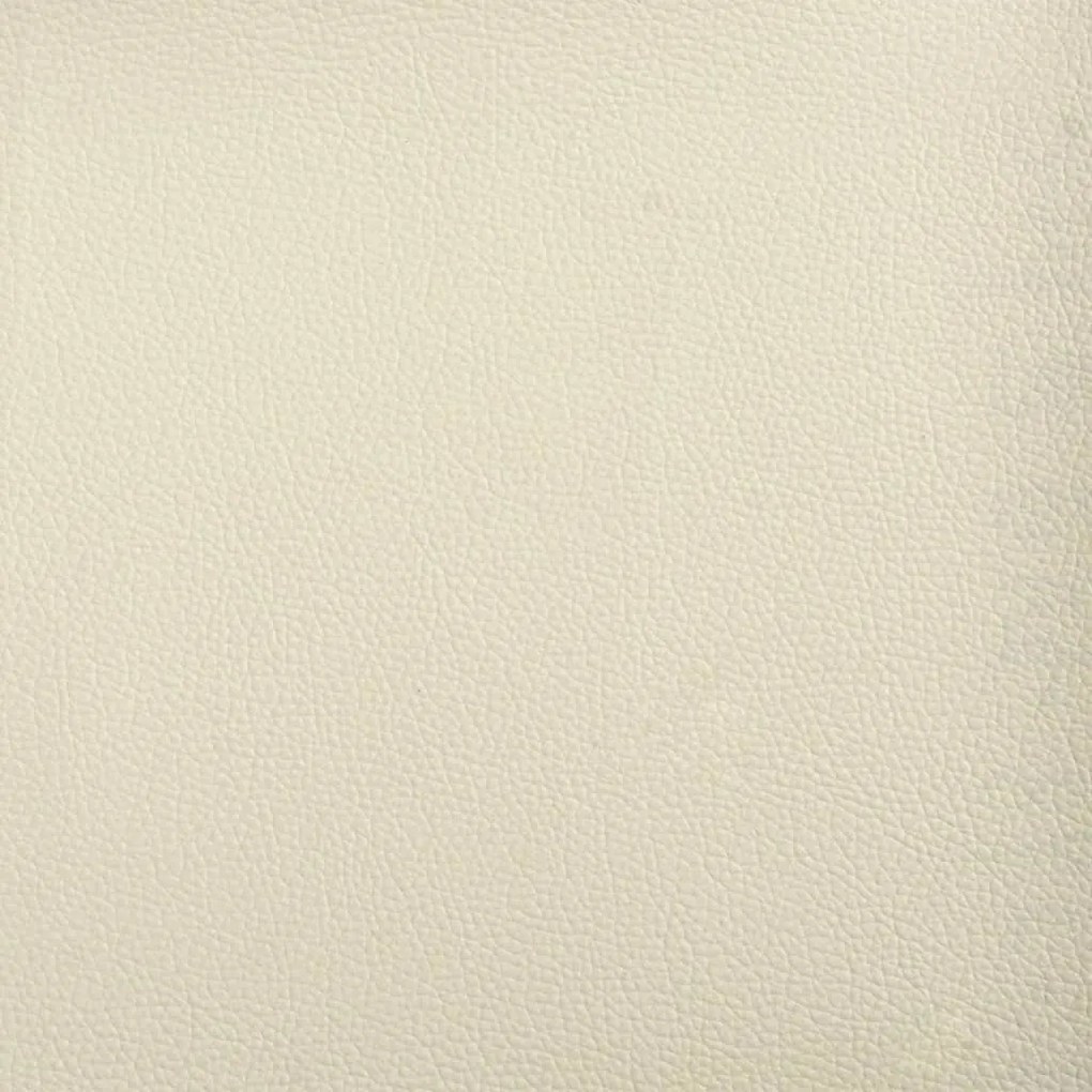 Sofá de 2 lugares 120 cm couro artificial cor creme