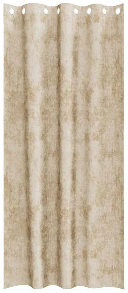 Cortinas de Veludo 2 peças com Ilhós Creme 140x225 cm