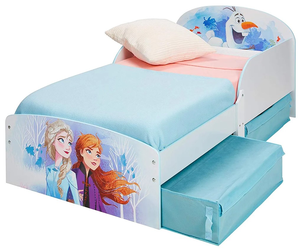 CAMA FROZEN 2 COM 2 GAVETAS + COLCHÃO E ALMOFADA 140 x 70 cm