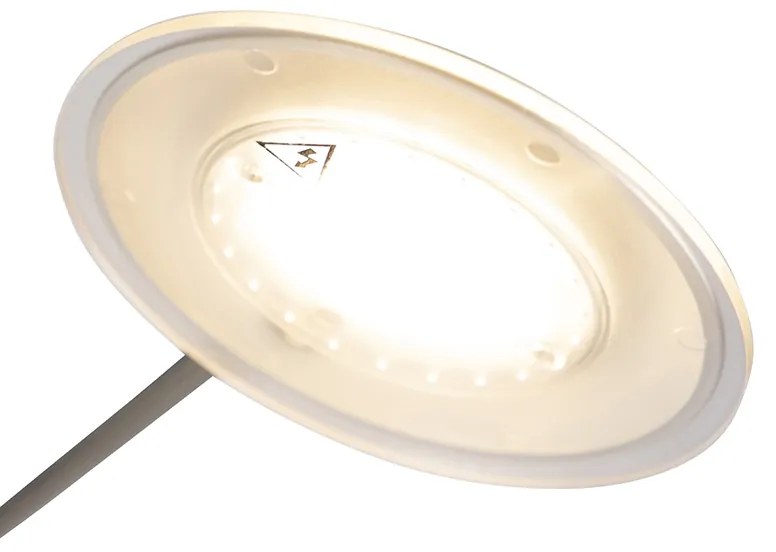 Candeeiro de pé moderno em aço incl. LED com braço de leitura - Ibiza