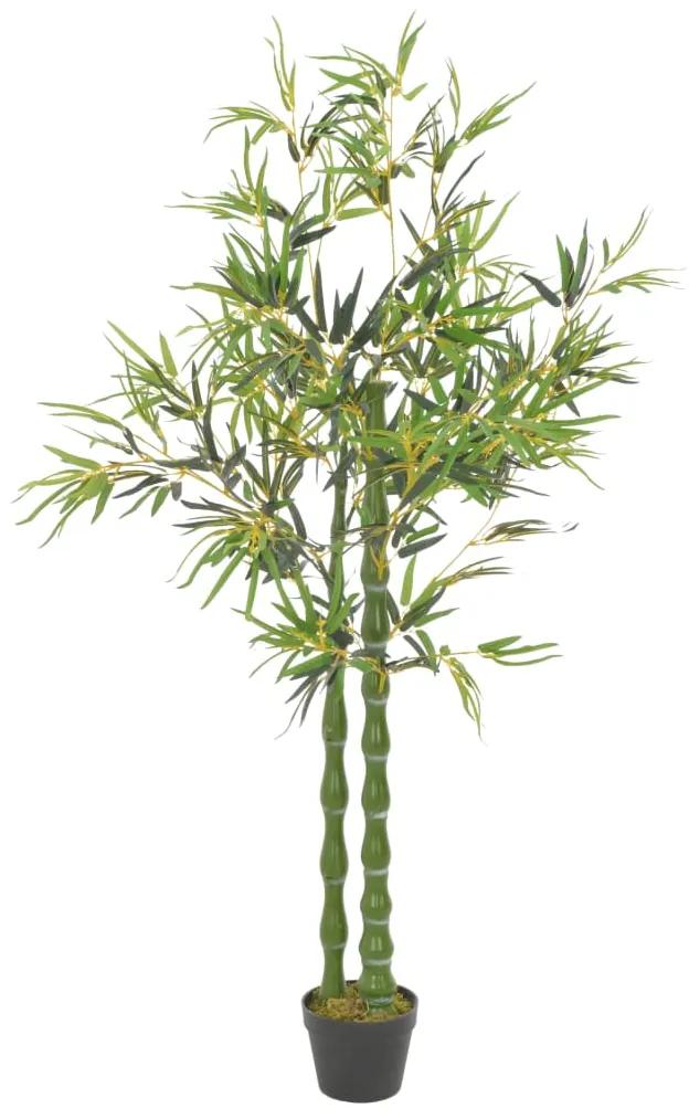 280191 vidaXL Bambu artificial com vaso verde 160 cm