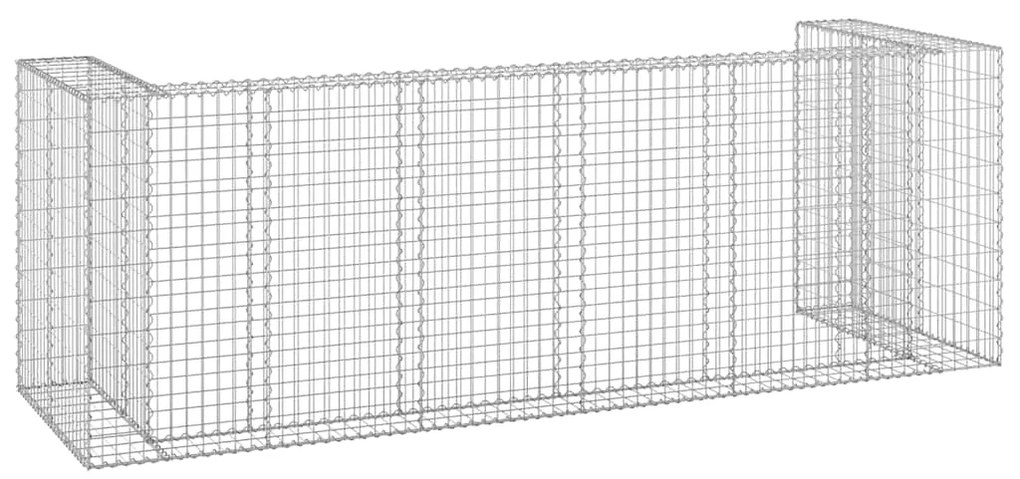 Muro gabião p/ caixotes do lixo aço galvanizado 325x100x110 cm