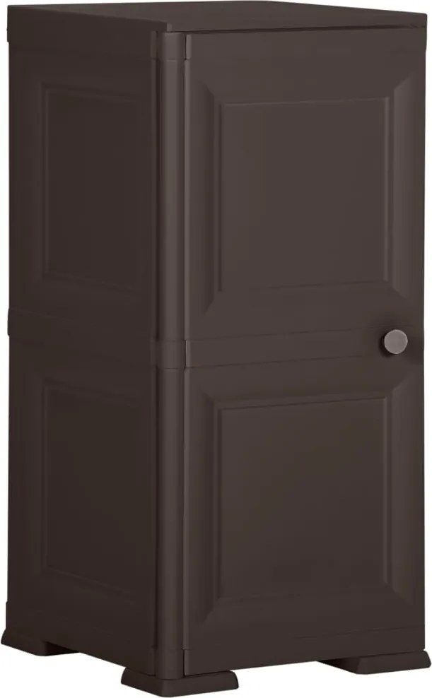 vidaXL Armário de plástico 40x43x85,5 cm design de madeira castanho