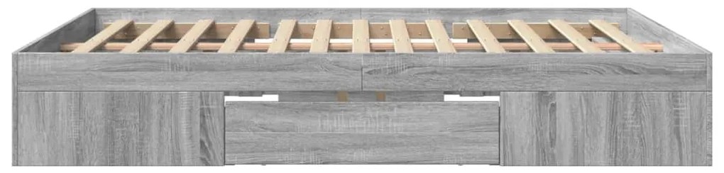 Estrutura de cama 150x200 cm derivados de madeira cinza sonoma