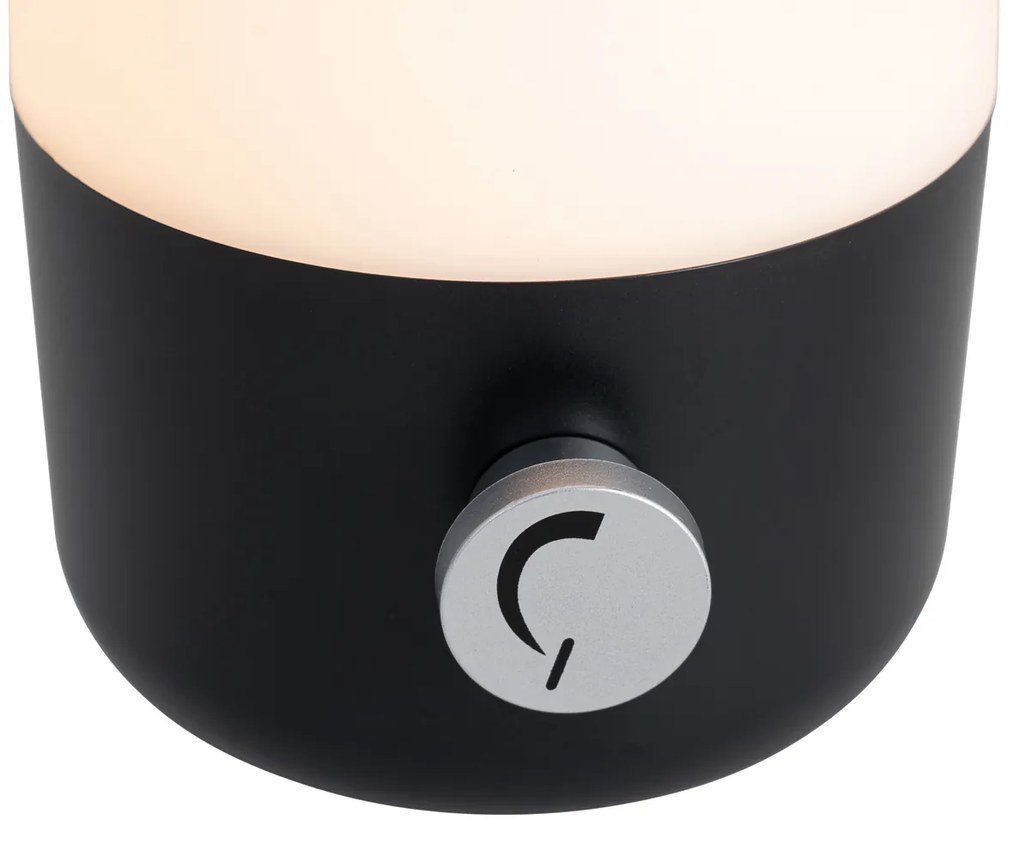 Conjunto de 2 candeeiros de mesa de exterior preto com branco inc. LED recarregável - Haard