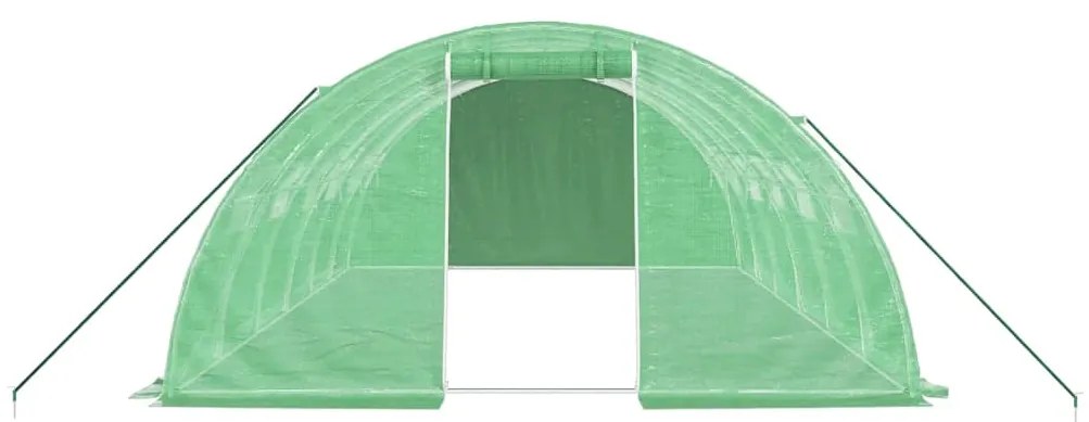 Estufa com estrutura de aço 24 m² 6x4x2 m verde