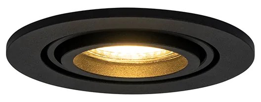 Foco embutido moderno preto inclinável - Club