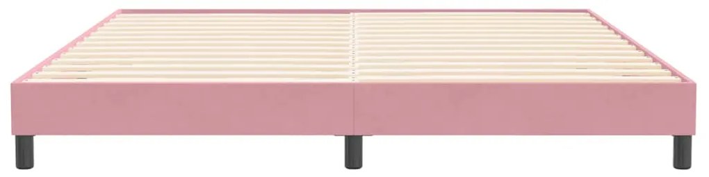 Estrutura de cama com colchão 200x210 cm veludo rosa