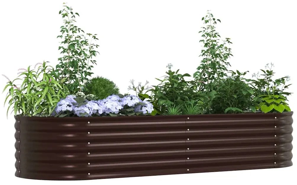 Canteiro Elevado para Jardim Castanho vidaXL 240x80x44 cm em Aço Galva