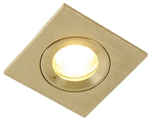 Foco embutido moderno quadrado dourado IP44 - Xena Moderno