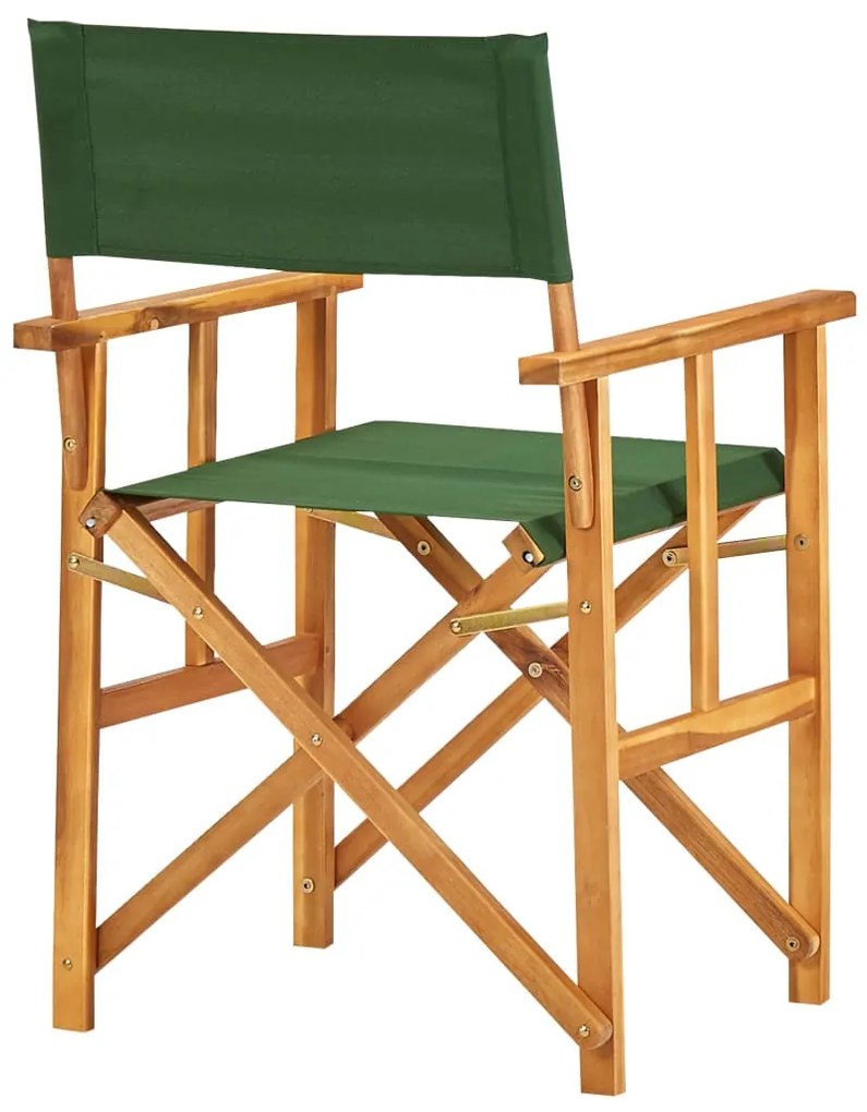 Cadeiras de realizador 2 pcs madeira de acácia maciça verde