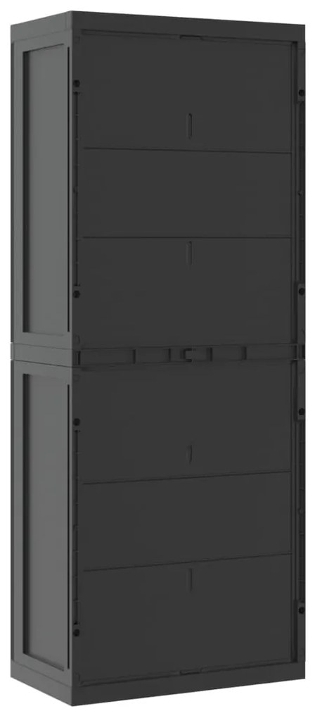 Móvel de arrumação para exterior 65x37x165 PP preto