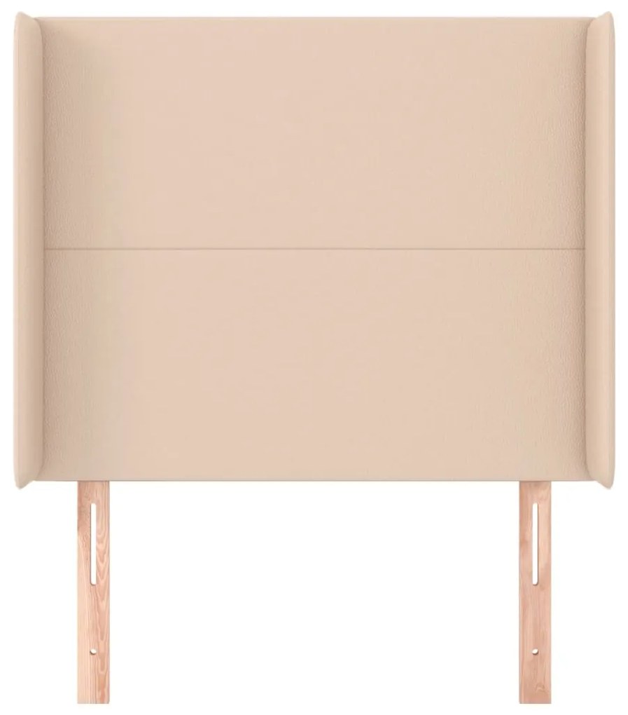 Cabeceira cama c/ abas couro artif. 93x16x118/128 cm cappuccino