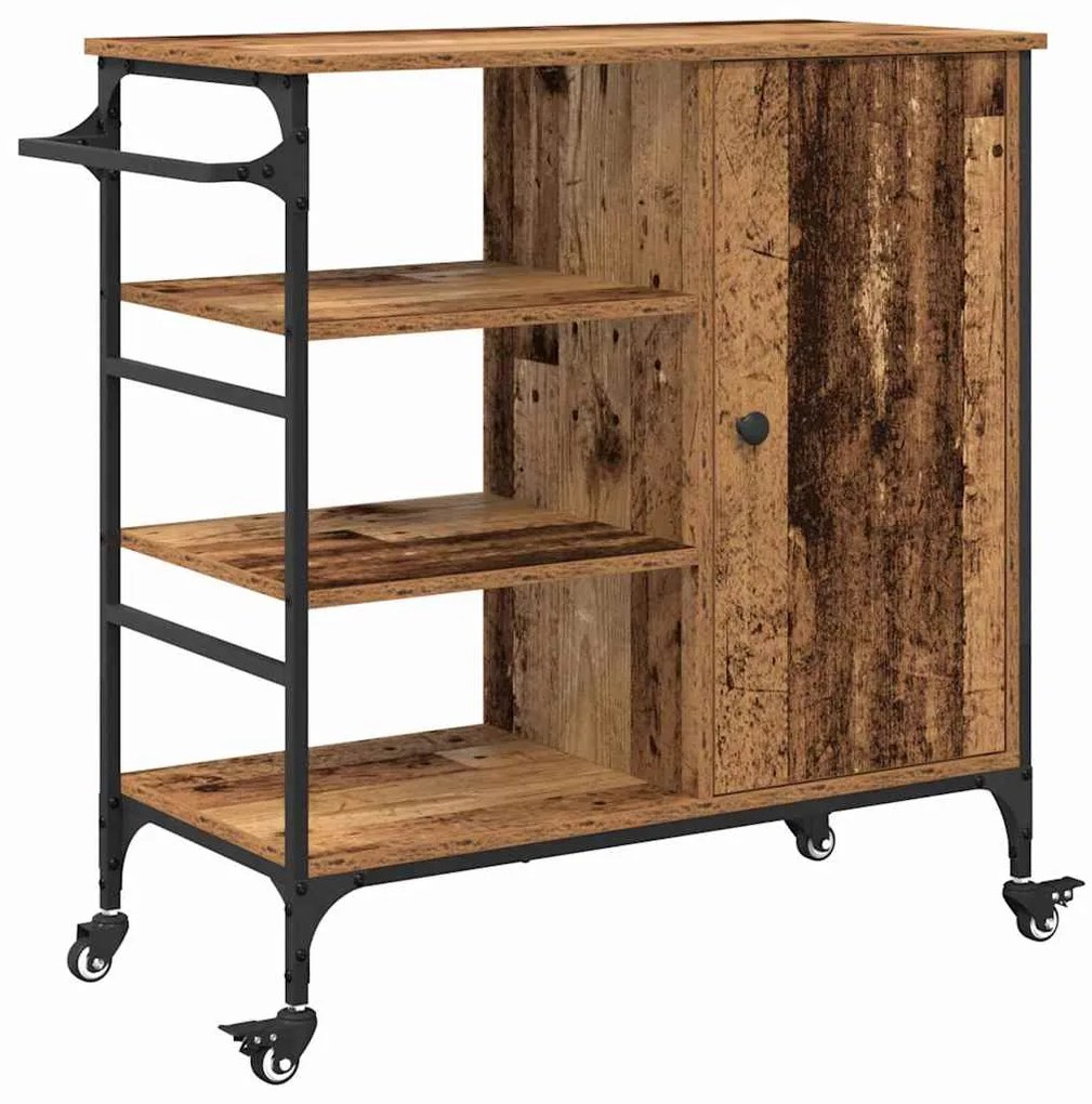 Carrinho de Cozinha Madeira Velha 87,5x38,5x84,5 cm Madeira Engenharia