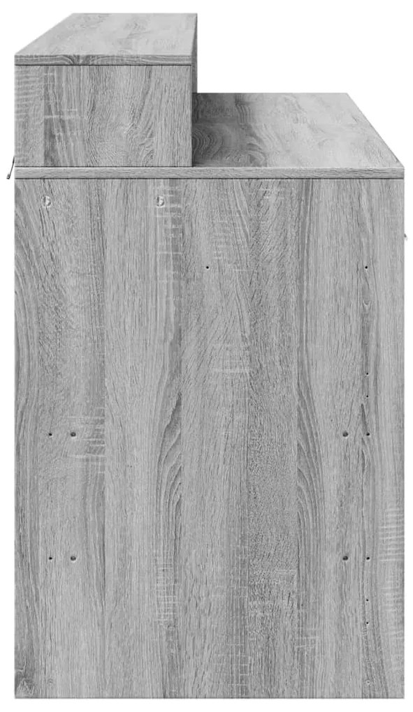 Secretária luzes LED 120x55x91cm deriv. madeira cinzento sonoma