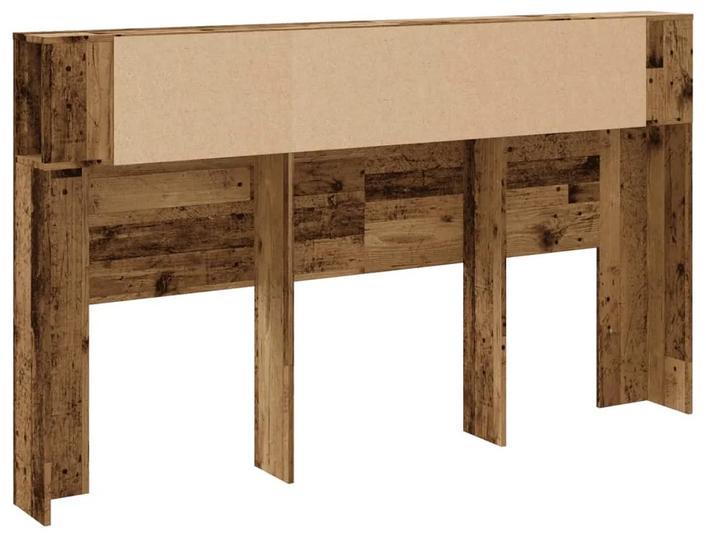Armário cabeceira 180x18,5x102,5cm deriv. madeira madeira velha