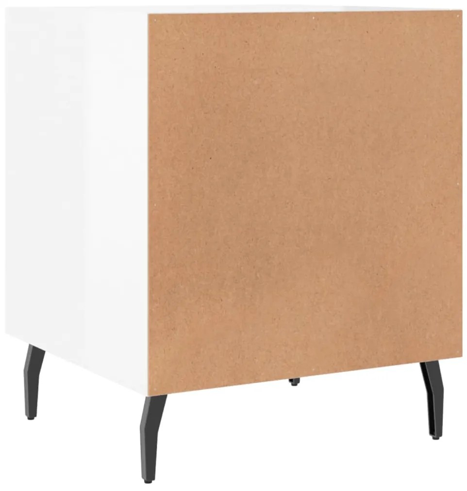 Mesa de cabeceira 40x40x50cm derivados madeira branco brilhante