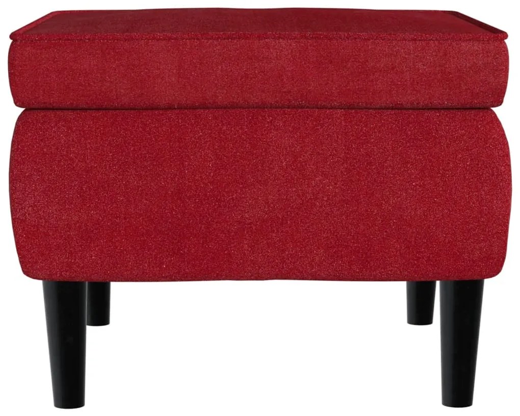 Banco com pernas de madeira veludo vermelho tinto