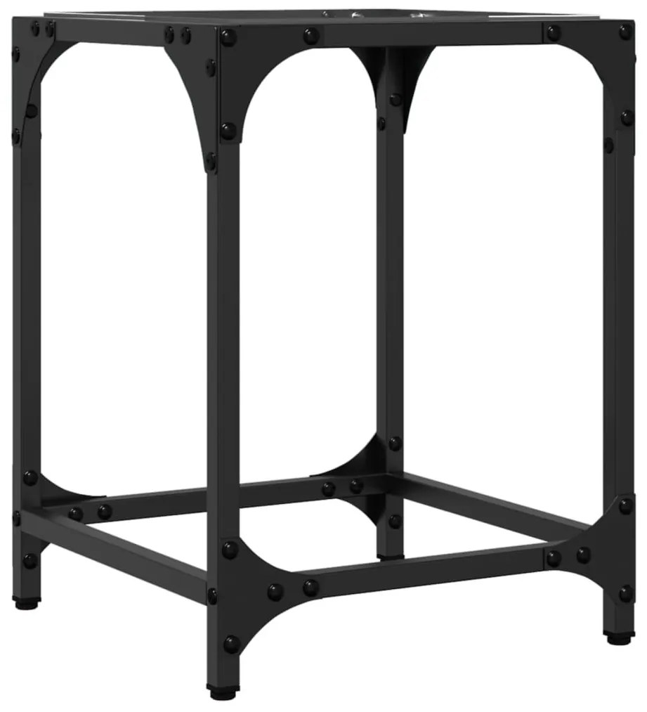 Mesa de centro c/ topo em vidro transparente 30x30x40 cm aço