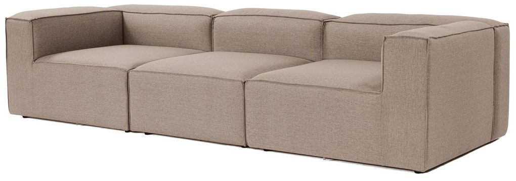 Sofá de 3 Lugares Fora – Castanho – 297x66x105 cm