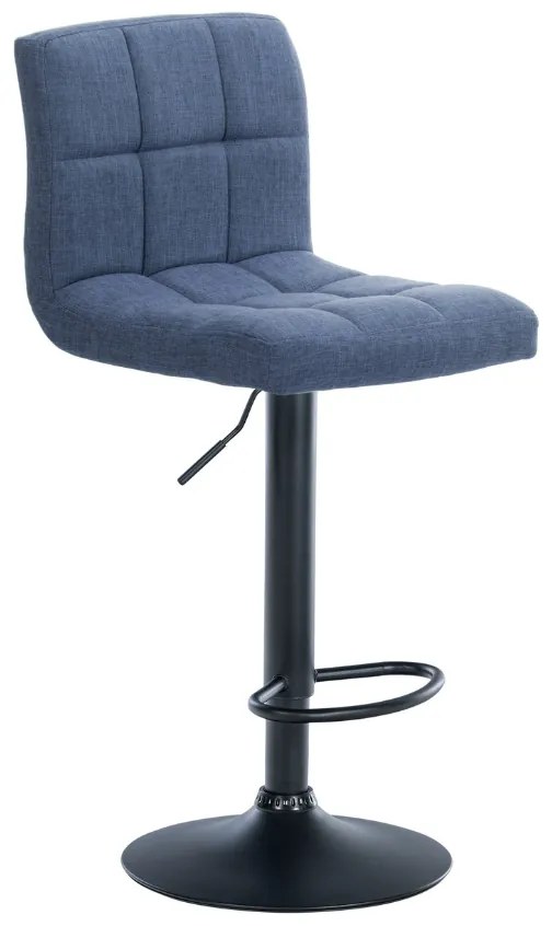 Conjunto de 2 bancos altos em tecido com estrutura preta 94-114 x 46 x 47 cm azul