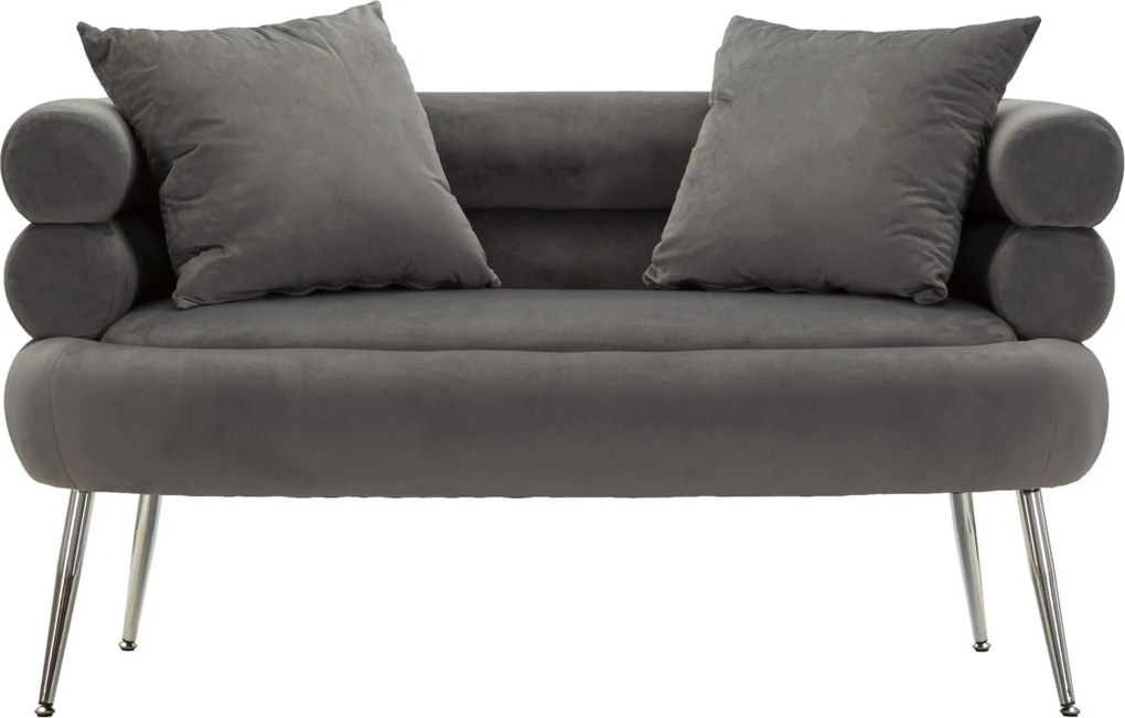 SOFÁ SILVERY PLUS COM ALMOFADAS CINZENTO 133X68X69 CM