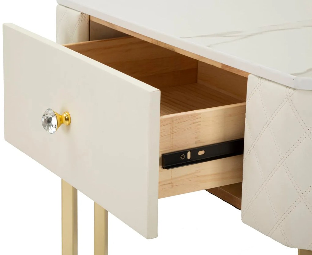 Consola de Entrada Angle Sharon - Madeira e MDF Branco com Detalhes Do