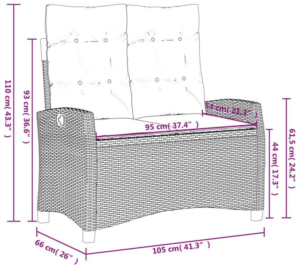 4 pcs conjunto de jantar p/ jardim c/ almofadões vime PE cinza