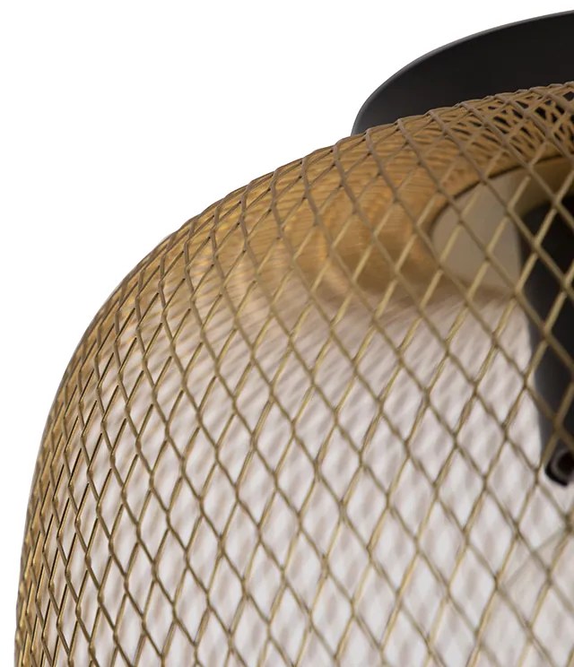 Candeeiro de teto moderno preto com dourado - Bliss Mesh Moderno