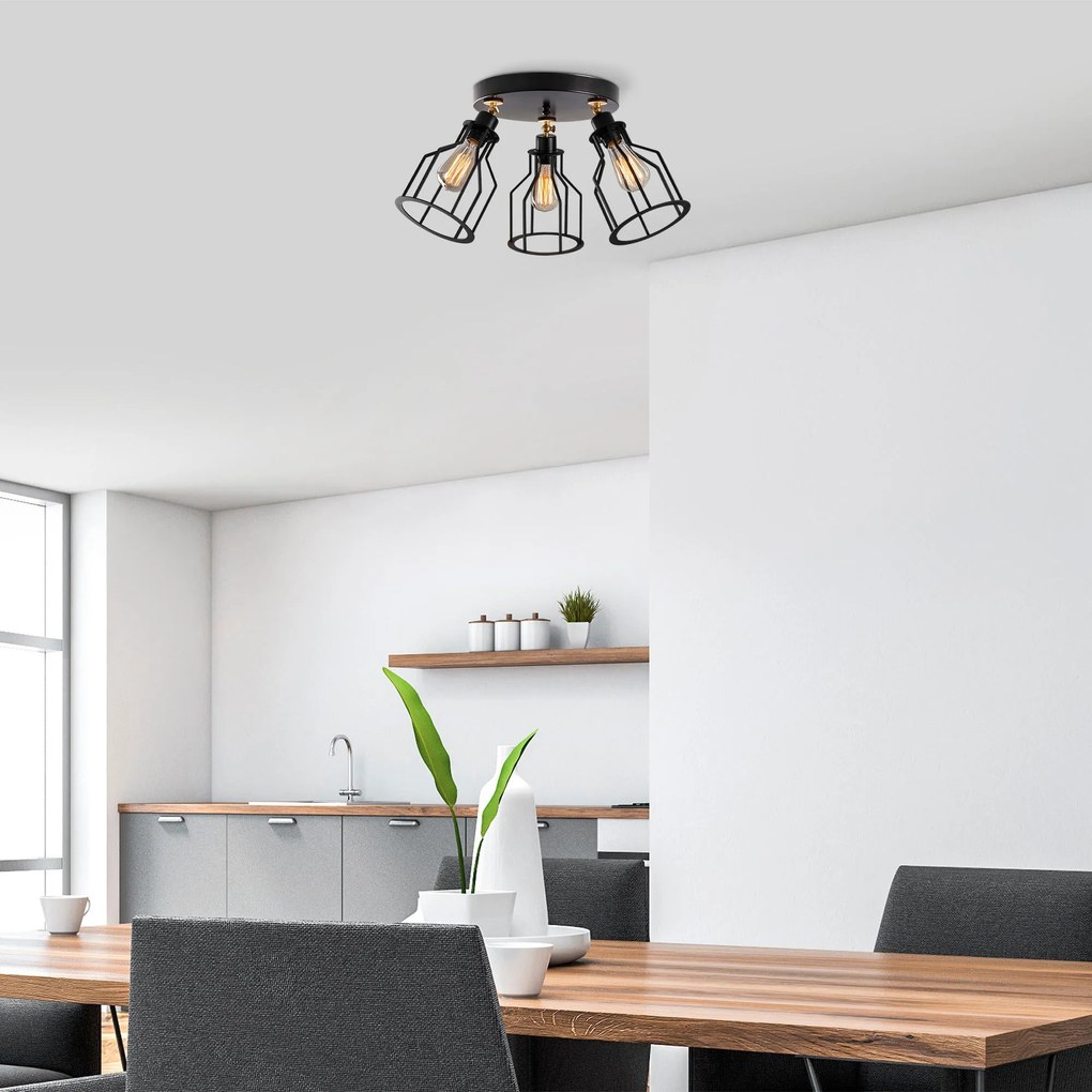 Lustre Alacati – Preto e Dourado – 55 cm