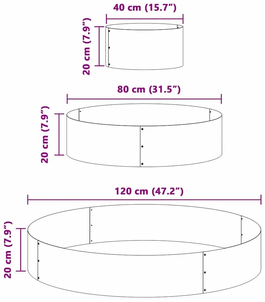 Plantadeira de Aço Inoxidável Aço Inoxidável Ø 120 cm Durável