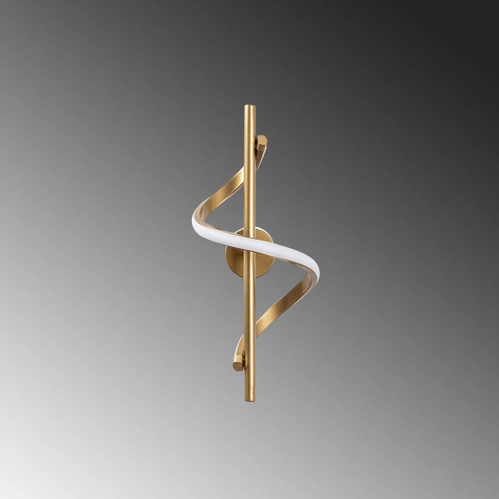 Candeeiro de Parede Likma - Dourado - 16cm x 41cm x 25cm