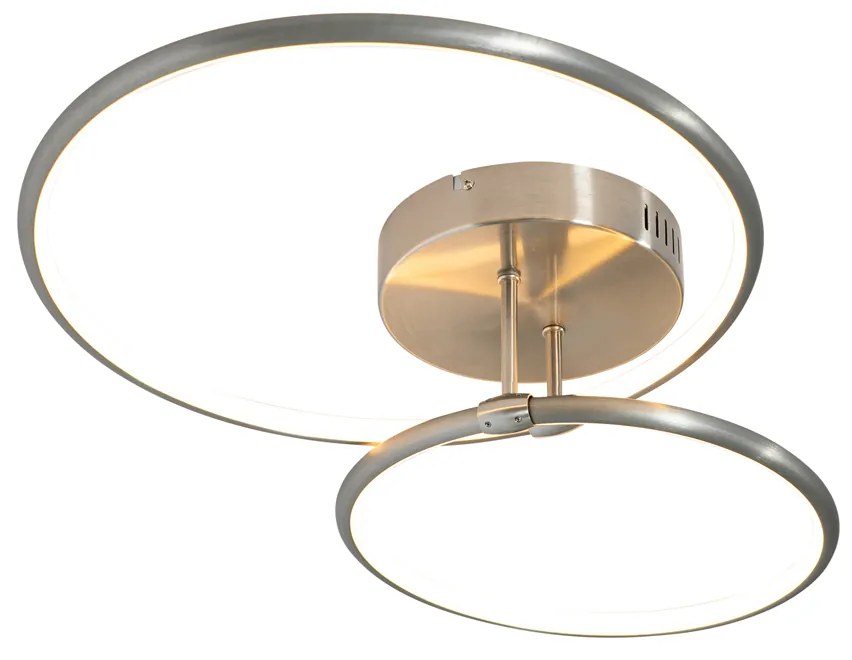 Candeeiro de teto em aço com LED regulável em 3 níveis 2 luzes - Joaniqa Moderno