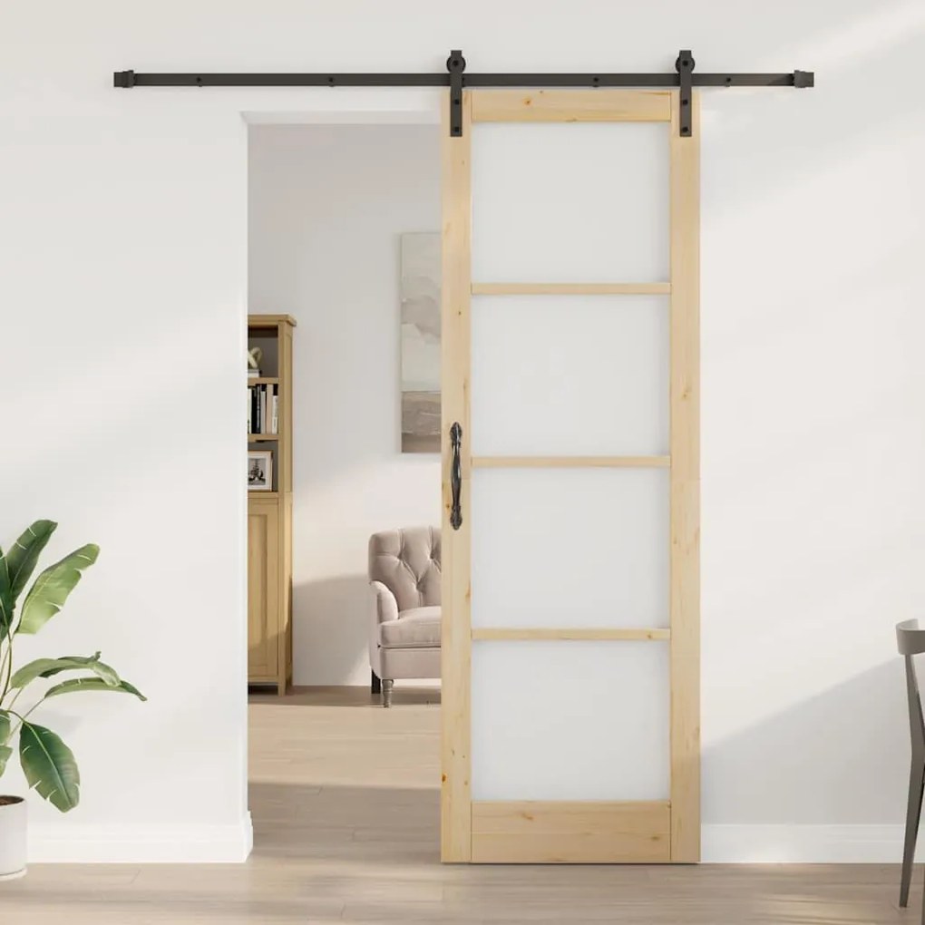 Porta Deslizante vidaXL com Conjunto de Ferragens 'ORKDAL'78x232 cm