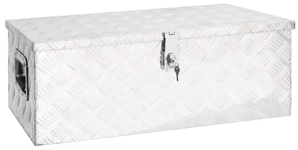 Caixa de arrumação 80x39x30 cm alumínio prateado