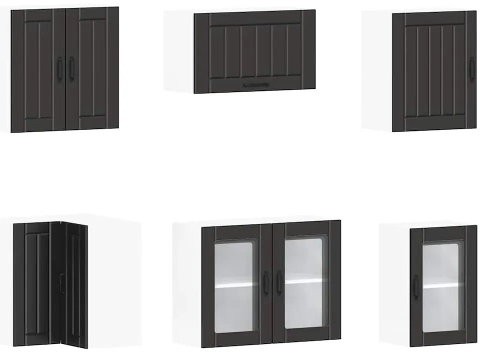11 peças armário de cozinha conjunto Lucca preto
