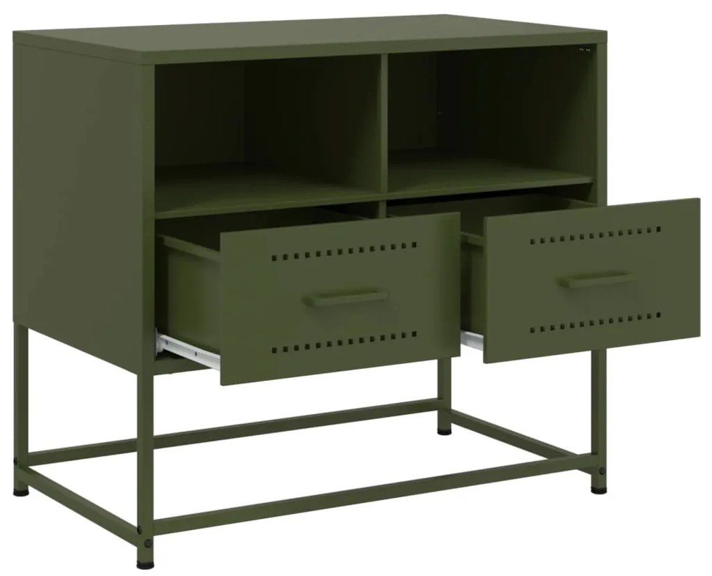 Móvel de TV 68x39x60,5 cm aço verde azeitona