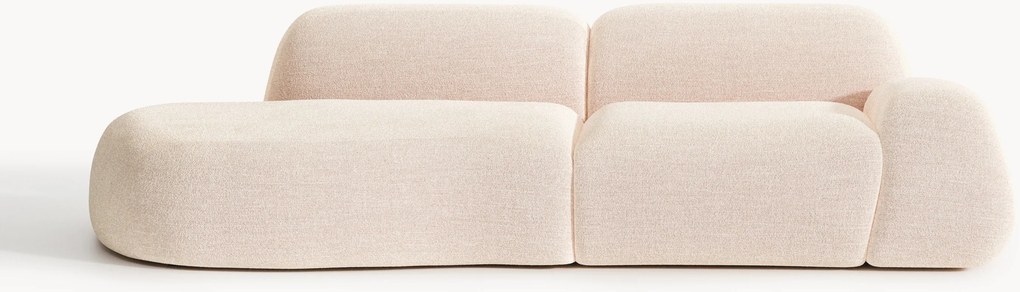 Módulo com chaise longue em bouclé Wolke (3 lugares)