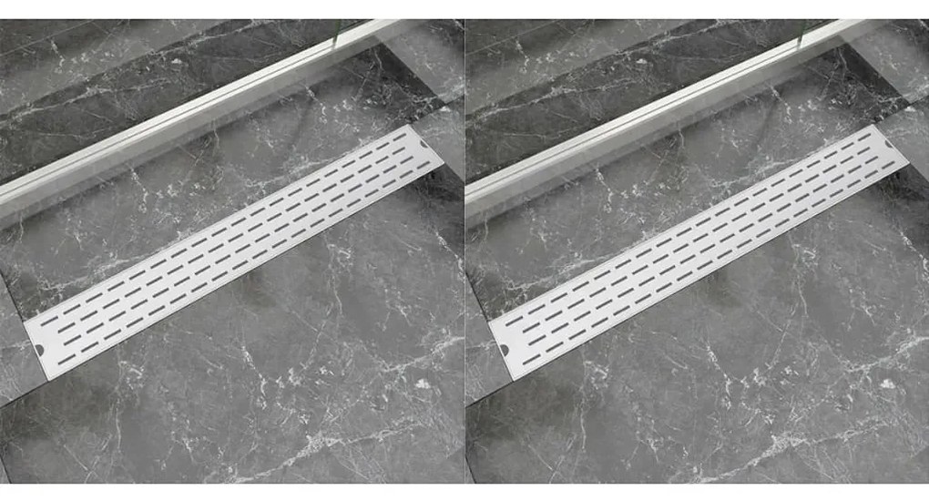 Dreno de chuveiro linear 2 pcs linhas 830x140 mm aço inoxidável