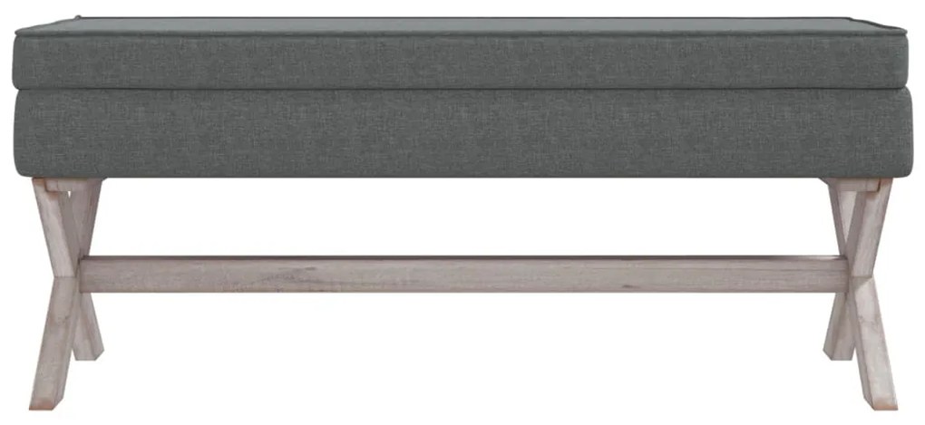 Banco de arrumação 110x45x49 cm tecido cinzento-escuro