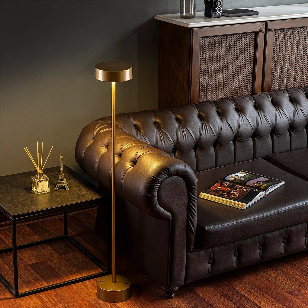 Candeeiro de Pé Keyf – Dourado – Diâmetro: 16 cm Altura: 111 cm