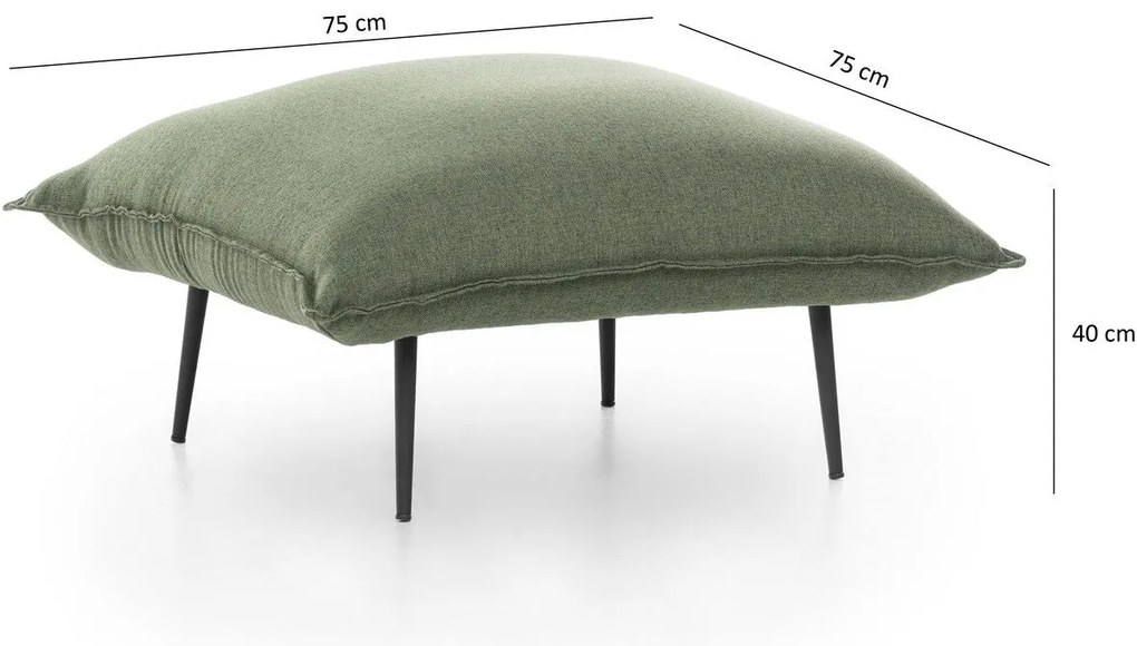 Tuffet Aspen – Verde – 75x75x40 cm