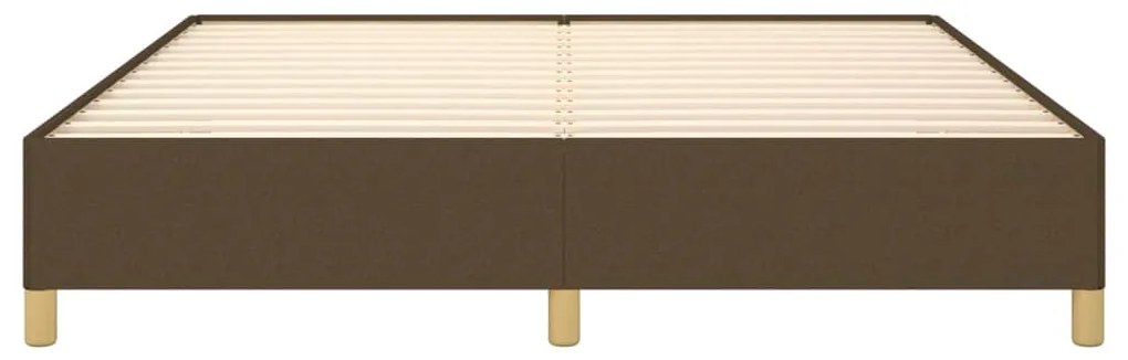 Estrutura de cama sem colchão 160x200 cm tecido castanho-escuro