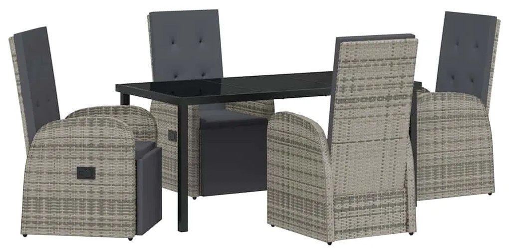 Conjunto de Jantar de Jardim 5 pcs Cinzento 160 x 80 x 73 cm