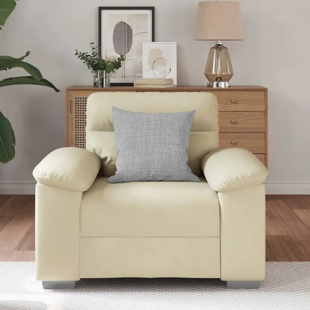 Poltrona 60 cm couro artificial creme