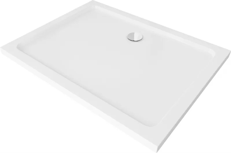 Mexen Flat base de duche retangular slim 100 x 70 cm, branco, sifão cromado - 40107010