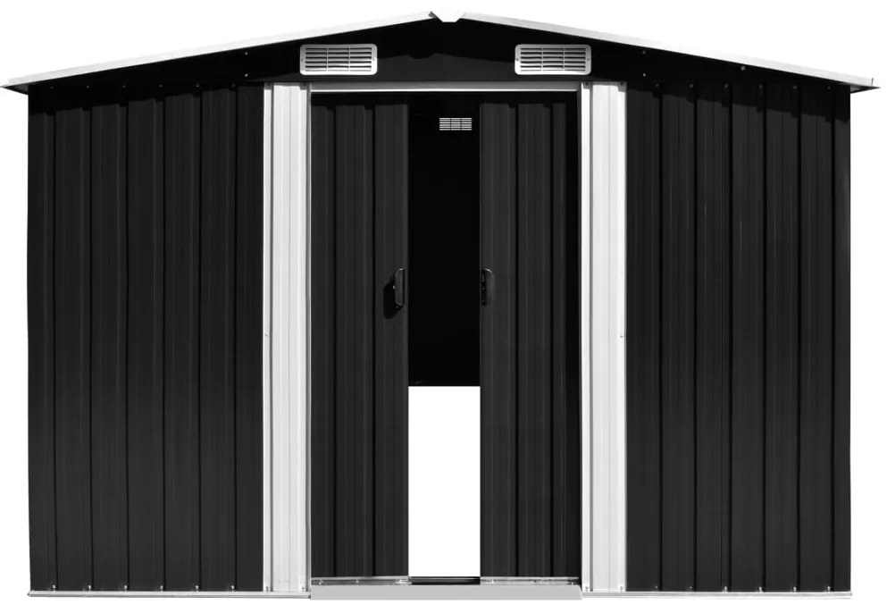 Abrigo de jardim 257x779x181 cm aço galvanizado antracite