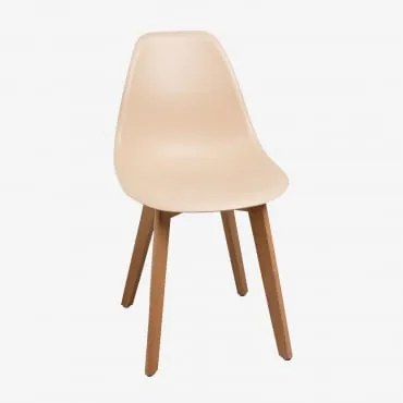 Pack De 2 Cadeiras De Jantar Em Polipropileno E Madeira De Faia Scand Nordic Castanho Trigo - Sklum