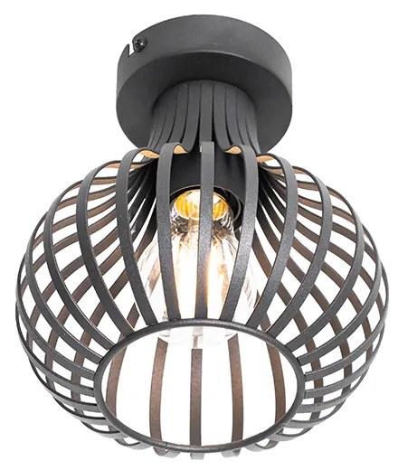 Candeeiro de teto moderno preto 18 cm - Saffira